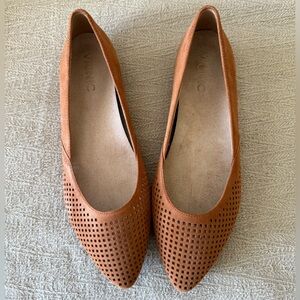VIONIC Posey Suede Leather Ballet Flat 8.0 Caramel Slip On